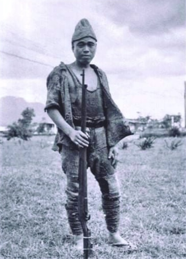 Japanese Holdouts - Japanese Pfc. Kaichiro Eguchi upon his surrender to a US Army detachment in in the Philippines in 1955, a decade after war's end